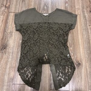 It Girl Women's Size M Green Sleeveless Blouse Slim Fit Minimalist Chic